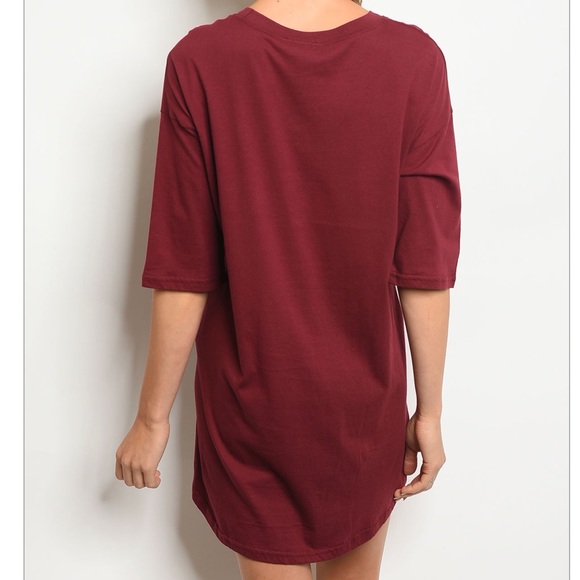 Wine Oversized Dress/Tunic 17002 - Picture 3 of 3